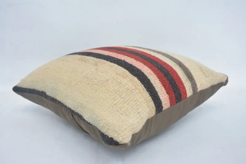 Southwestern Cushion Case, Pillow for Sofa, Pillow Cover, 14x14 Beige Cushion Case, Kilim Cushion Sham, Interior Designer Pillow - 6