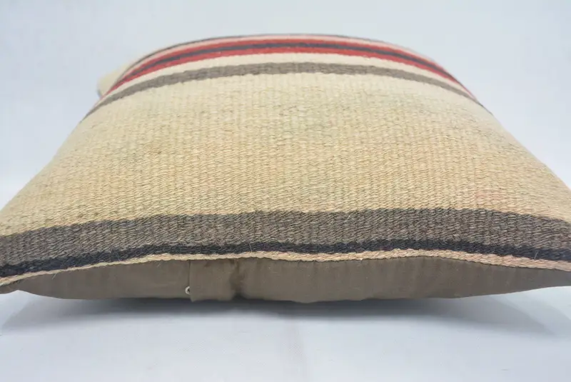 Southwestern Cushion Case, Pillow for Sofa, Pillow Cover, 14x14 Beige Cushion Case, Kilim Cushion Sham, Interior Designer Pillow - 5