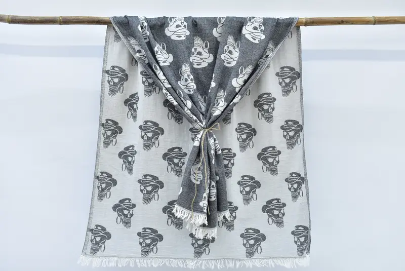 Toalla estampada de calavera de algodón 70x36, regalos de despedida de soltera, regalo para novio, regalos personalizados, regalo de aniversario de bodas, toalla de regalos de boda - 8