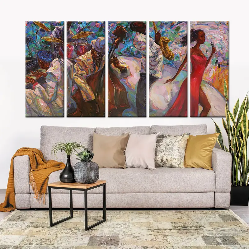 Abstract Jazz Art, African American Art, Jazz Art, Music Wall Art, Musical Wall Art, Jazz Club, Jazz Singer, Musician, Saxophone, Pianist, - 6