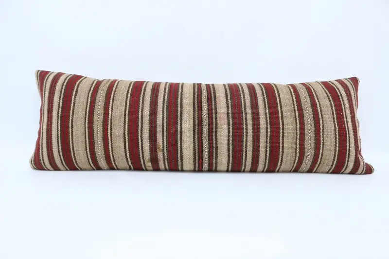 Kilim Pillow, Cushion Cover, Kilim Cushion Sham, Outdoor Patio Cushion Case, 16x48 Red Pillow Cover, Pillow for Couch, Outdoor Cushion Cover - 1