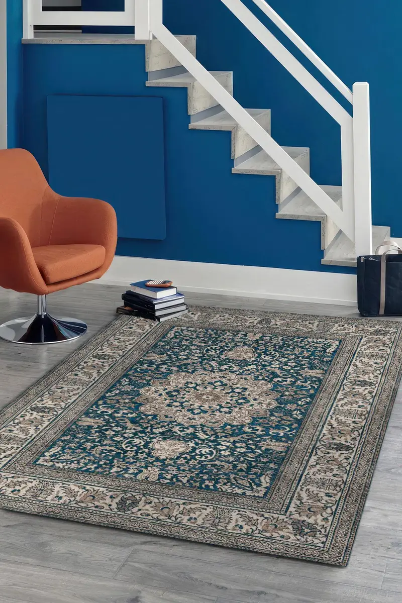 エレガントなTılsım Kadifeプリントラグ：モダンなデザイン、柔らかい生地