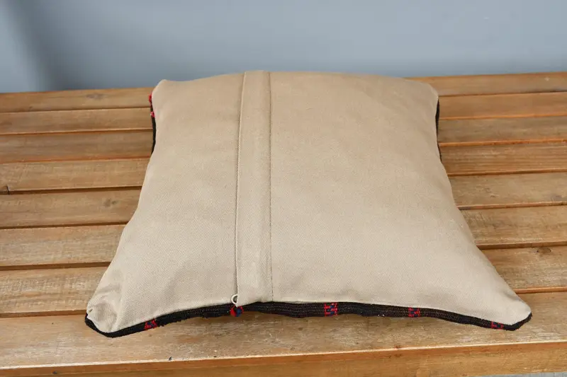 14x14 Brown Pillow Cover, Handmade Throw Cushion Case, Vintage Kilim Pillow, Ethnic Throw Cushion, Vintage Pillow, Pillow for Couch, Cushion Case - 5