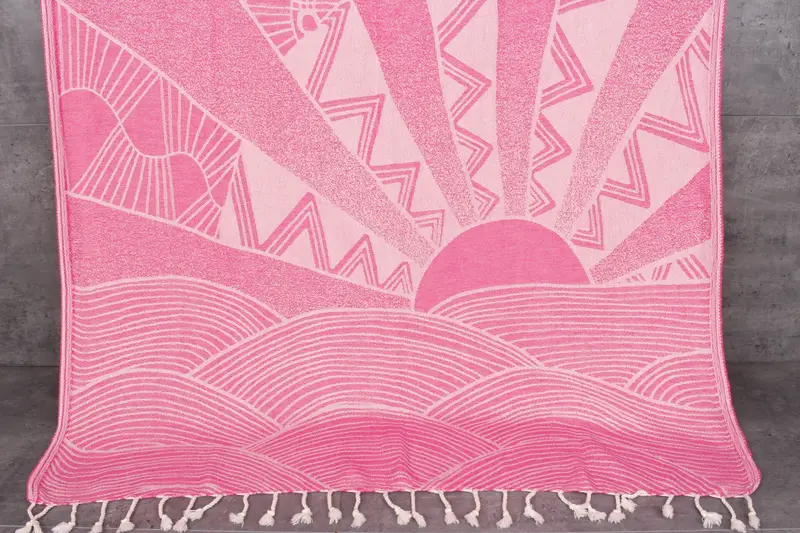 Personalized Fuchsia Towel Hot Air Balloon Design, 40x71 Inches