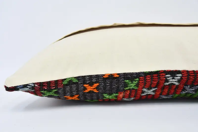 Farmhouse Pillow, One Of A Kind Cushion Case, Vintage Kilim Throw Pillow, Cushion, Vintage Pillow, 12x36 Green Pillow Case, Turkish Pillow - 6