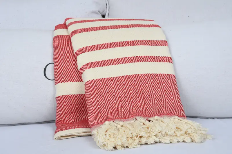 Gewebte Decke, türkische Stranddecke, Hauswarminggeschenk, Junggesellenpartygeschenke, 96x80 Baumwollfischbone Handtuch, Junggesellenparty Gefälligkeiten - 6