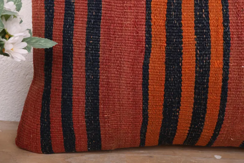 Antique Pillows, Kilim Cushion Sham, 12x20 Red Cushion Cover, Living Room Throw Cushion, Throw Kilim Pillow, Pillow, Neutral Cushion Cover - 3