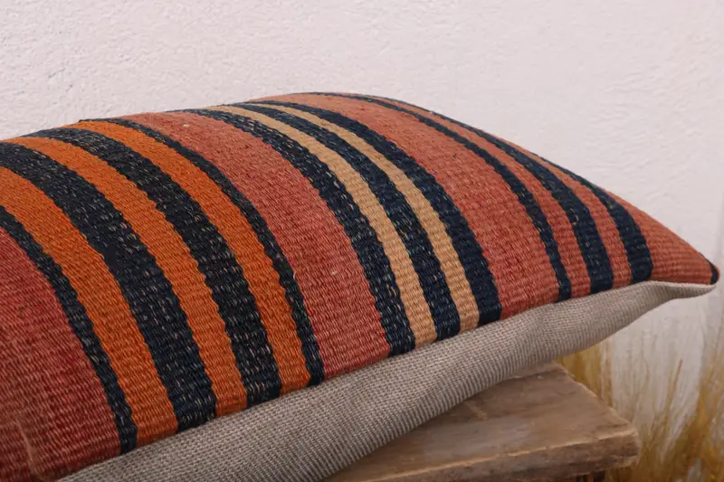 Antique Pillows, Kilim Cushion Sham, 12x20 Red Cushion Cover, Living Room Throw Cushion, Throw Kilim Pillow, Pillow, Neutral Cushion Cover - 6