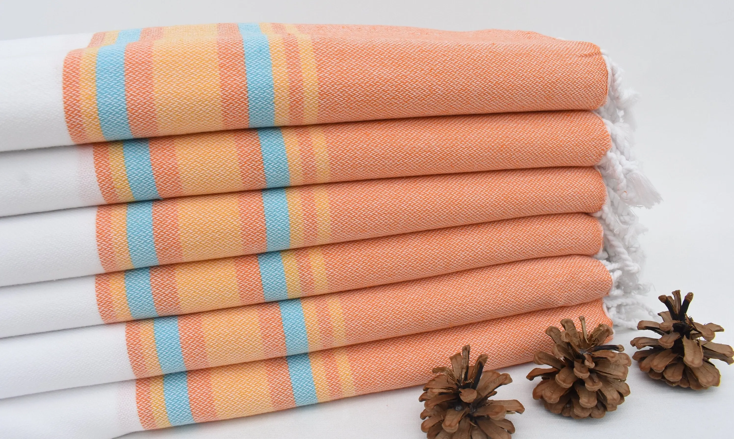 Handmade Sarong Towel, Beach Towel, 70x36 Inches, Turkish Cotton, White - 1
