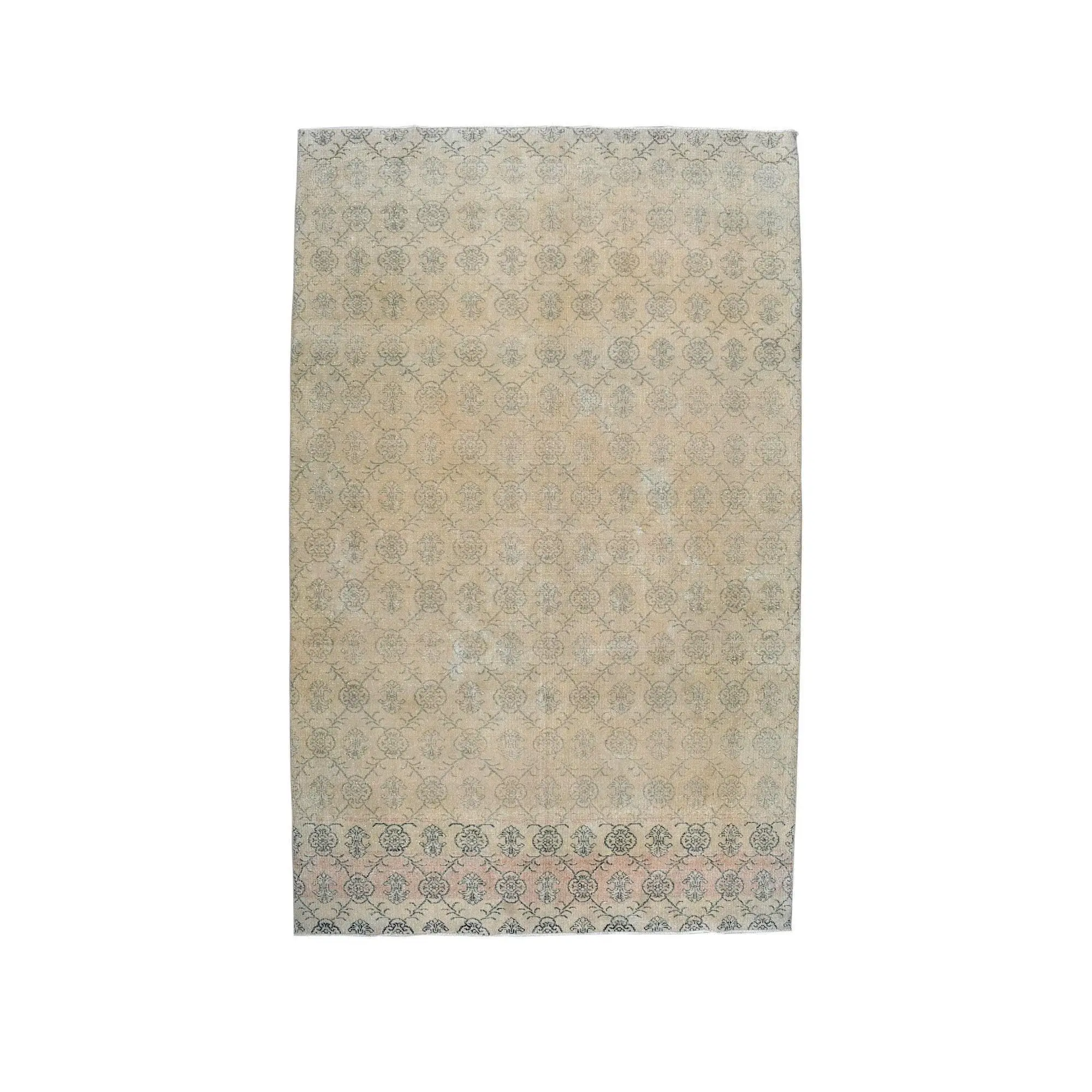 6.8x10.9 ft Turkish Rug, Vintage Oversize Rug, Gray Polka dot Wool Rug - 1