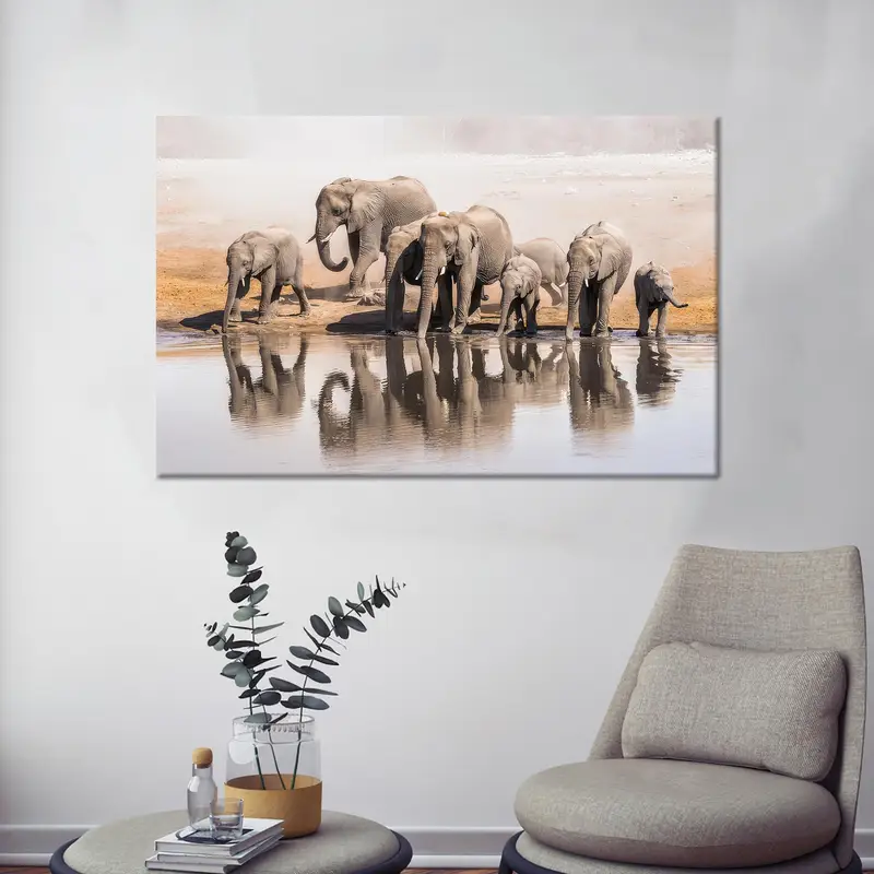 Elegante lienzo de vida silvestre de Safari: panel impreso de decoración de granja