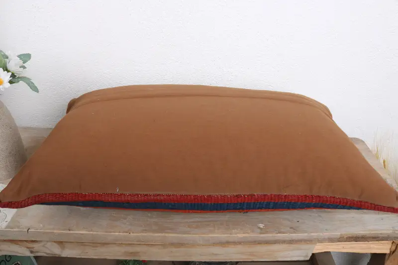 Throw Kilim Pillow, 12x20 Blue Cushion, Shabby Chic Pillow Case, Turkish Pillow, Outdoor Pillow Case, Pillow Case, Boho Pillow - 7