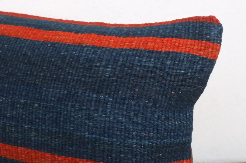 Throw Kilim Pillow, 12x20 Blue Cushion, Shabby Chic Pillow Case, Turkish Pillow, Outdoor Pillow Case, Pillow Case, Boho Pillow - 5