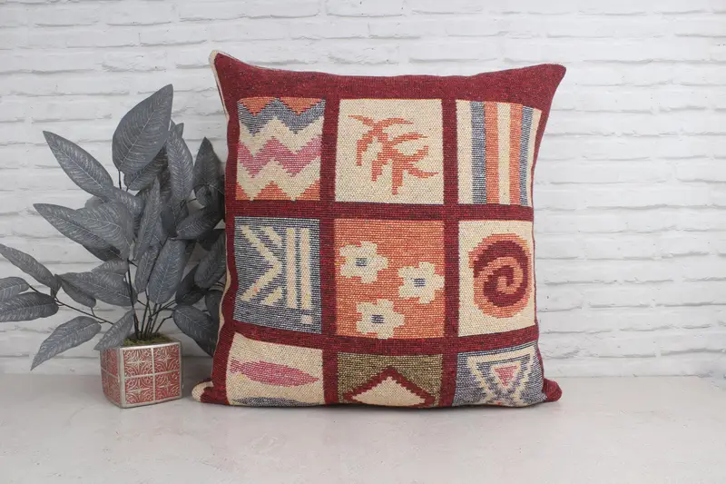 Interior Designer Pillow, Garden Pillow Cover, Pillow for Couch, Pillow Case, 28x28 Beige Cushion Cover, Kilim Pillow Cover - 1
