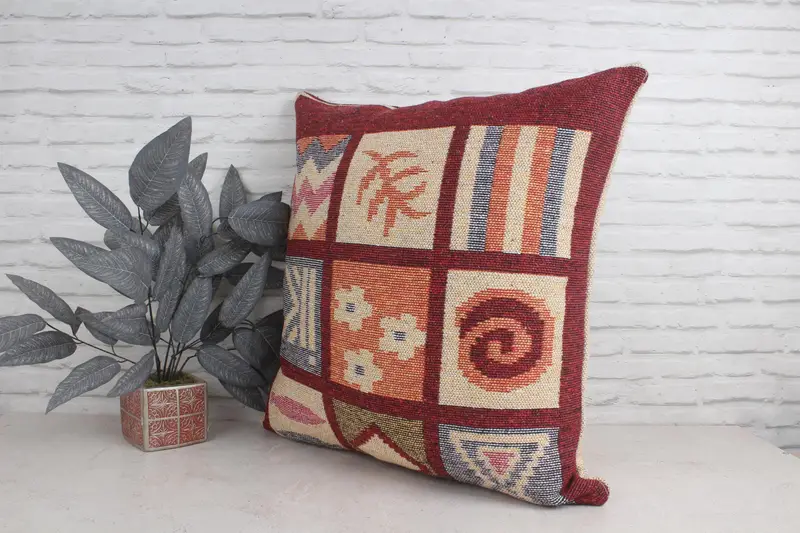 Interior Designer Pillow, Garden Pillow Cover, Pillow for Couch, Pillow Case, 28x28 Beige Cushion Cover, Kilim Pillow Cover - 4