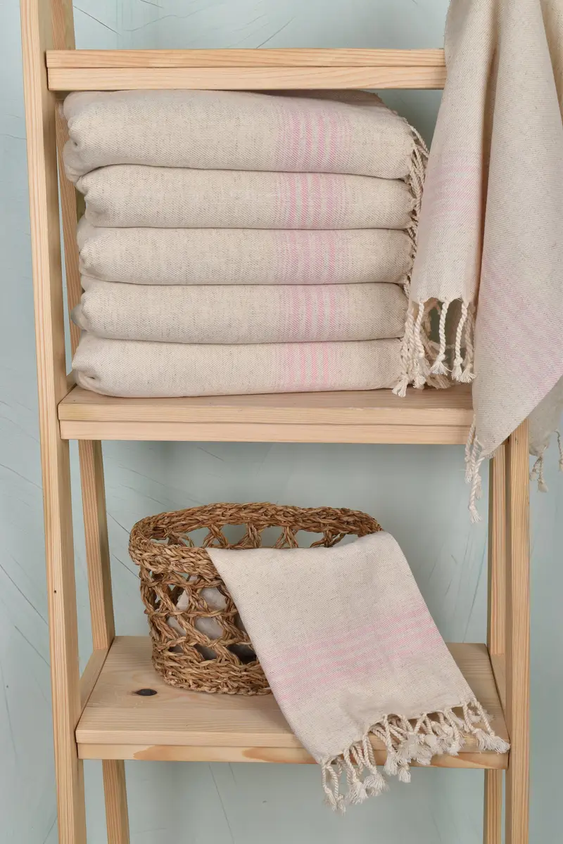 Merry Christmas Gifts, Monogram Hand Towel, Spa Towel, Wedding Favors, Turkish Towel Monogram, 36x18 Linen Striped Towel, Turkish Towel Hand Towel - 3