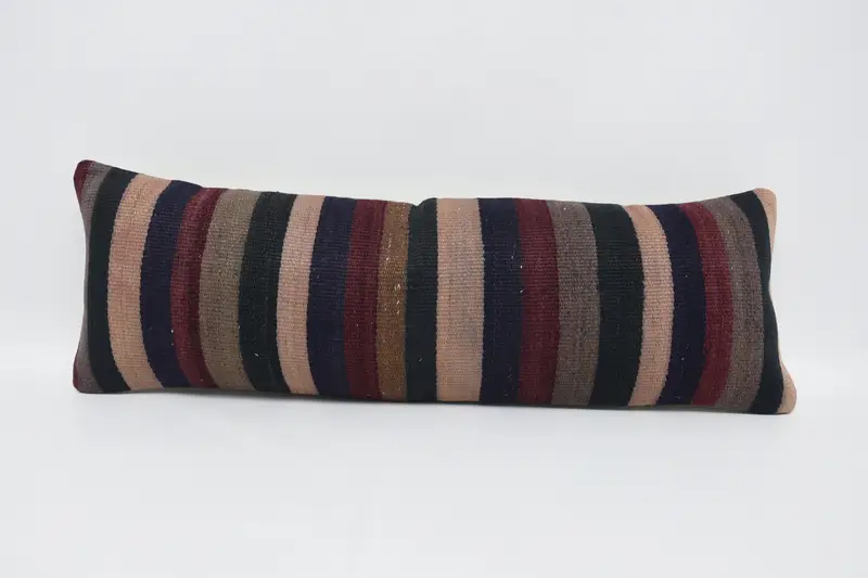Throw Rectangle Striped Cushion Case, 30x90 cm Red Antique Pillow Cover - 1