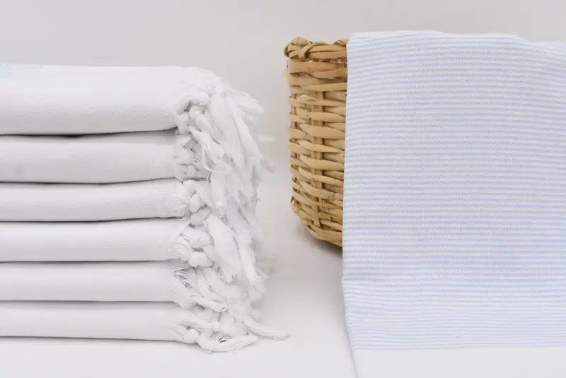 Turkish Towel Beach Personalized Blue and White Striped, 70x40 Inches