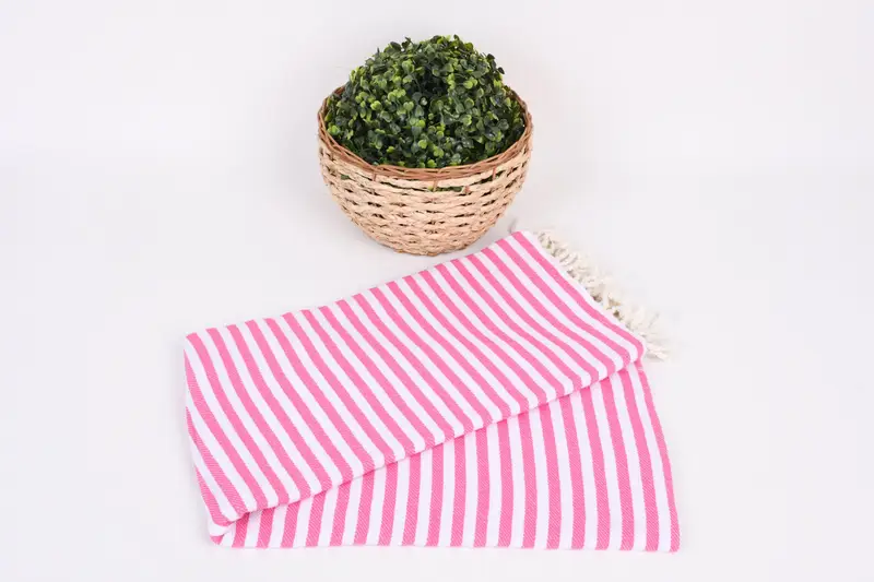 Organic Towel, Turkish towel, Turkish beach towel, Boyfriend Christmas Gift, Turkish Beach Towel Monogram, Hammam towel, 70x40 Cotton Striped Towel - 4