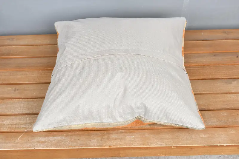 Pillow for Sofa, Pillow Sham, Ethnic Pillow Cover Pillow Sham, 18x18 Orange Pillow Sham, Home Decor Pillow, Throw Kilim Pillow - 5
