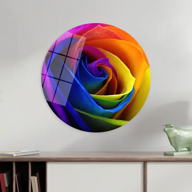 Modern Rose Lover Gift: Trendy Colorful Printed Canvas Art