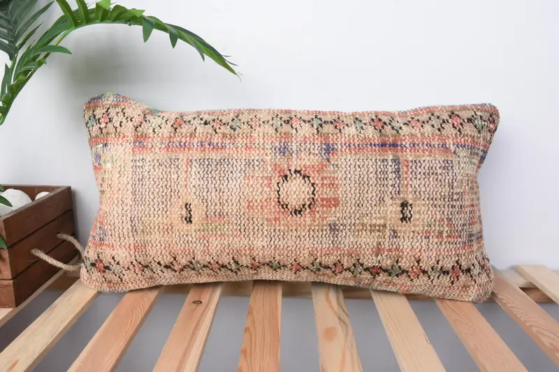 Knitted Cushion Case, Gift Pillow, Pet Pillow, Kilim Cushion Sham, Turkish Pillow, 12x24 Orange Cushion Case, Traditional Cushion, Pillow Case - 1