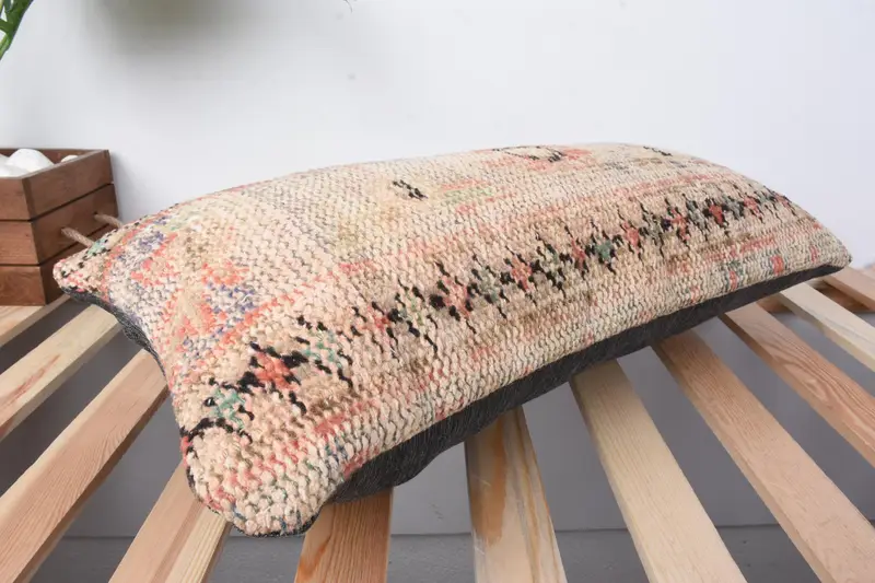 Knitted Cushion Case, Gift Pillow, Pet Pillow, Kilim Cushion Sham, Turkish Pillow, 12x24 Orange Cushion Case, Traditional Cushion, Pillow Case - 6