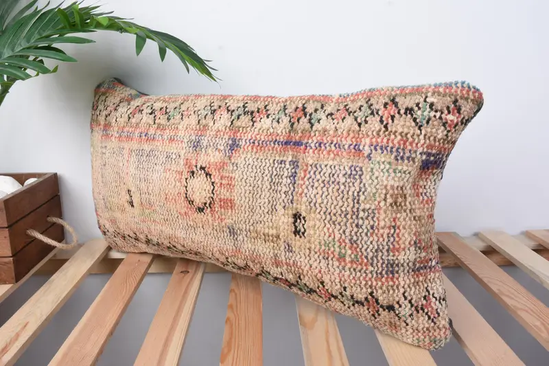 Knitted Cushion Case, Gift Pillow, Pet Pillow, Kilim Cushion Sham, Turkish Pillow, 12x24 Orange Cushion Case, Traditional Cushion, Pillow Case - 4