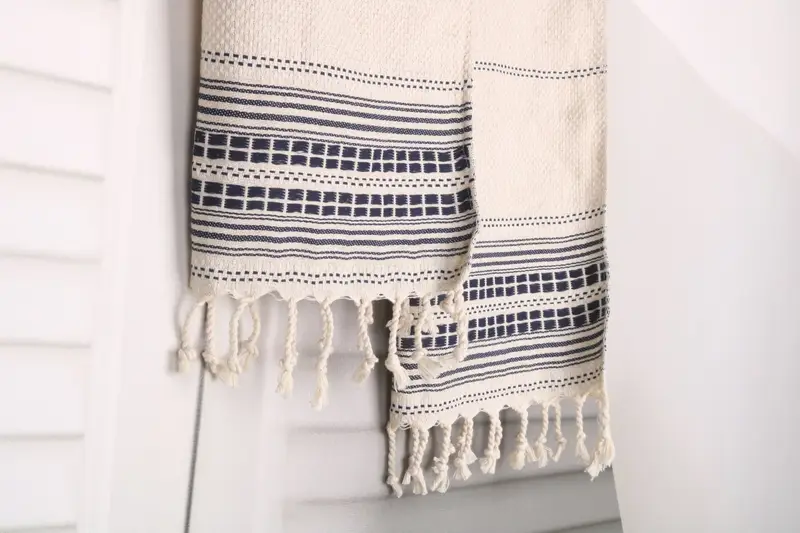 Engagement Gift, 40x20 Linen Striped Towel, Custom Hand Towel, Beach Theme Wedding Gift, Personalized Kitchen Towel, Personalized Hand Towel - 8