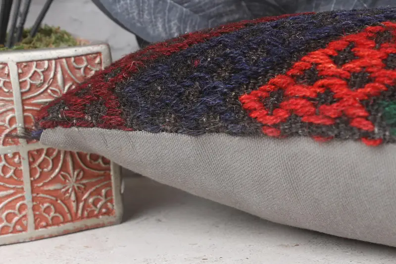 Handmade Kilim Cushion, Personalized Gift Pillow Pillow Sham, Cushion Cover, Throw Kilim Pillow, Sofa Pillow Cover, 8x16 Red Pillow, Antique Pillows - 7
