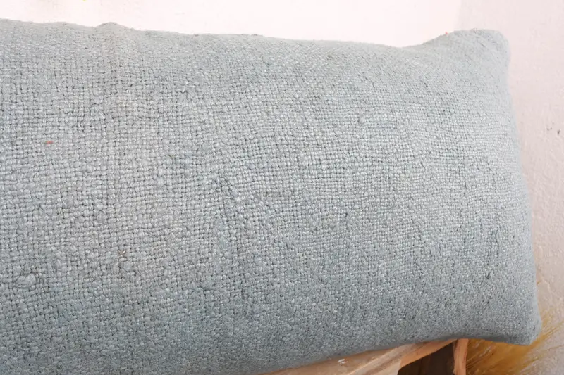 16x36 Blue Pillow Sham, Pillow, Oriental Pillow Case, Turkish Pillow, Vintage Kilim Pillow, Gift Pillow, Outdoor Bolster Pillow Sham - 5