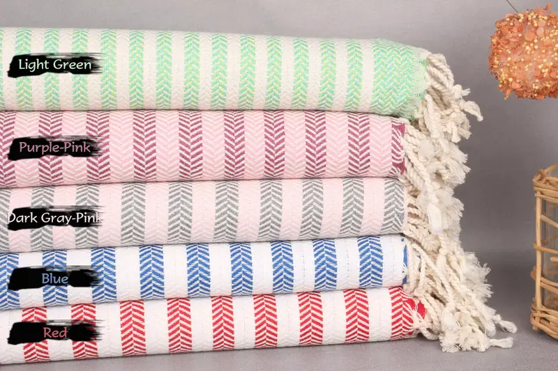 Home Decor Organic Cotton Herringbone Bath Towel, 40x71 Inches