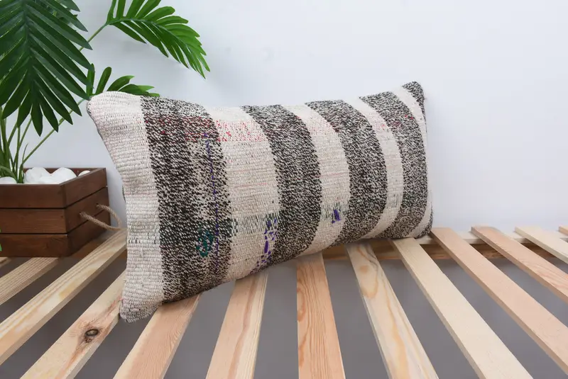 Vintage Kilim Throw Pillow, Luxury Pillow Case, Pillow for Couch, Wholesale Pillow Cover, Pillow, Pillow for Sofa, 12x24 White Pillow Sham - 4