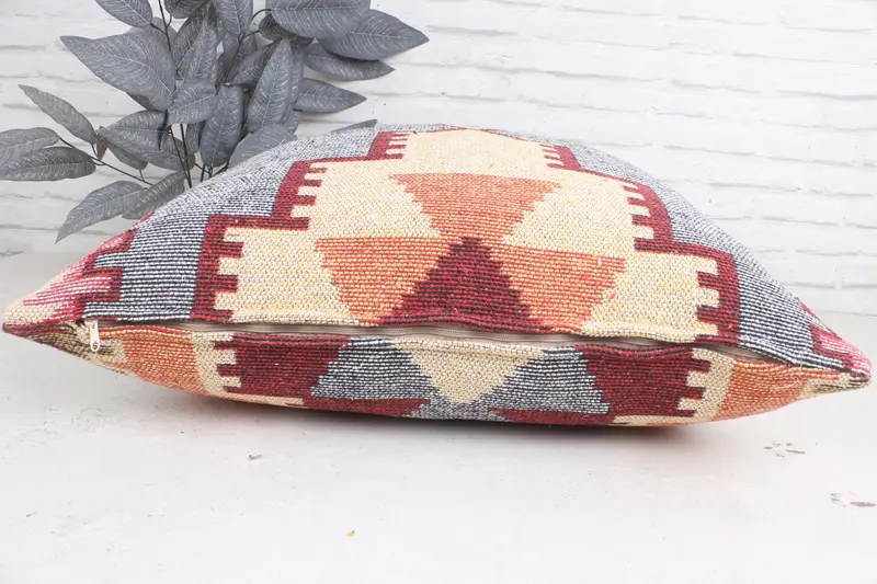 Oriental Pillow, Handmade Kilim Cushion, Cushion Cover, Vintage Kilim Pillow, 28x28 Beige Cushion Cover, Kilim Pillow Cover - 5