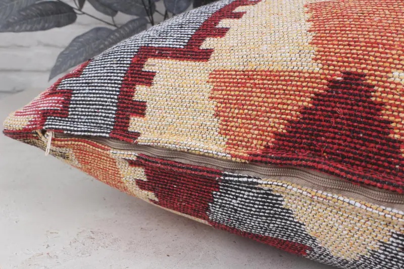 Oriental Pillow, Handmade Kilim Cushion, Cushion Cover, Vintage Kilim Pillow, 28x28 Beige Cushion Cover, Kilim Pillow Cover - 6