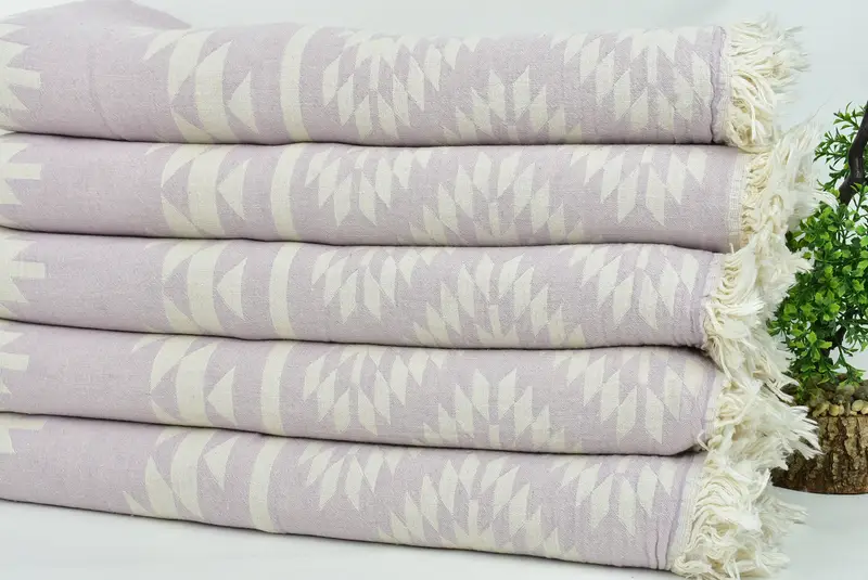84x56 Cotton Kilim Towel, Turkish Blanket Queen, Throw Blanket, Best Friend Gift, Monogram Blanket, Turkish Beach Blanket, Bridal Shower Gift - 4