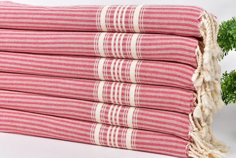 Monogrammed Hand Towel, 40x18 Cotton Striped Towel, Best Wedding Gift, Personalized Gifts, Kitchen Towel, Employee Gifts, Beach Wedding Favor - 3