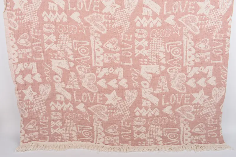 98x76 Cotton Love Design Towel, Decorative Blanket, Decorative Bedspread, Tablecloth, Bridesmaid Gifts, Gift For The Home Decor, Bridal Gifts - 1