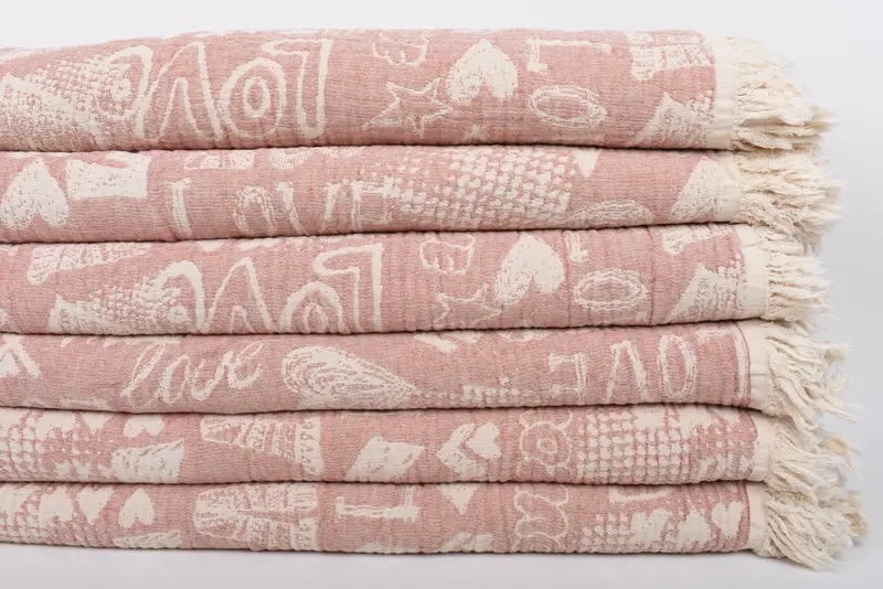 98x76 Cotton Love Design Towel, Decorative Blanket, Decorative Bedspread, Tablecloth, Bridesmaid Gifts, Gift For The Home Decor, Bridal Gifts - 4