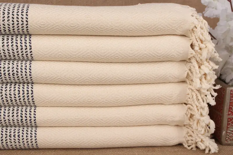 Personalized Diamond Navy Beach Towel Organic Cotton, 40x71 Inches