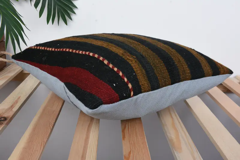 16x16 Brown Pillow, Wholesale Pillow Case, Throw Kilim Pillow, Pillow for Couch, Pillow, Hippie Throw Cushion, Vintage Kilim Throw Pillow - 6