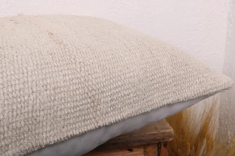 16x24 Beige Cushion Case, Handmade Kilim Cushion, Turkish Kilim Pillow, Vintage Kilim Throw Pillow, Ottoman Pillow, Pillow Cover - 6