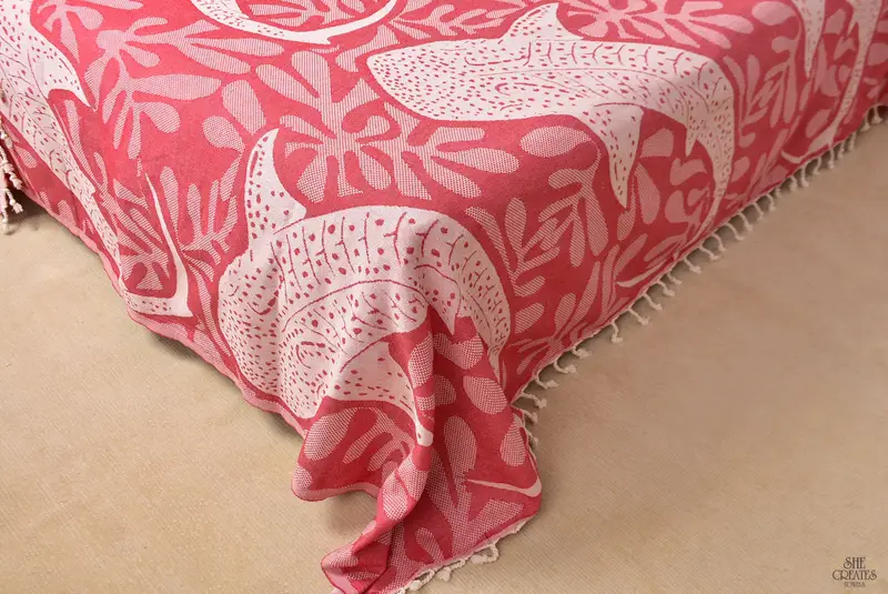 Lanza manta, regalo de inauguración de la casa, lanza mantas para el sofá, toalla de diseño de ballenas de algodón 100x92, manta tejida, mantel navideño - 4