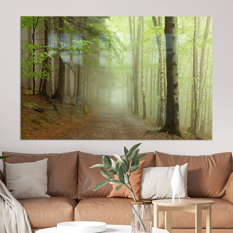 Vidrio impreso moderno: elegancia del paisaje natural para la decoración de una granja