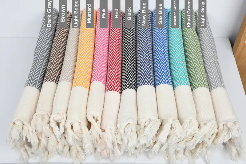 Personalized Hand Towel Cotton Zigzag Design Tea Towel, 18x34