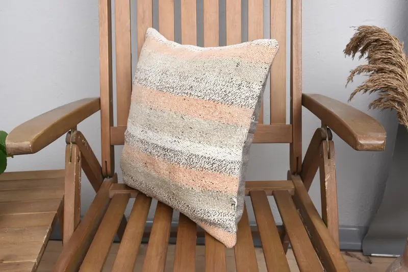Anatolian Cushion, Ethnic Throw Pillow Cover, 16x16 Brown Cushion Cover, Cushion Cover, Kilim Pillow Cover, Boho Pillow, Antique Pillows - 3