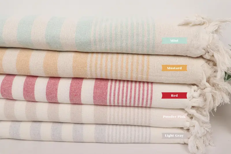 Best Friend Gift, 68x40 Cotton Striped Terry Towel, Embroidery Towels, Peshtemal Towel, Friends Beach Towel, Bridemaids Beach Towel, Cotton towel - 2