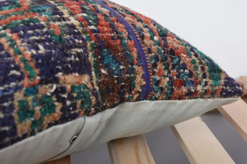 Vintage Kilim Throw Pillow, Vintage Kilim Pillow Pillow Cover, Pillow Case, 16x16 Blue Pillow Sham, Turkish Kilim Pillow, Kilim Pillow - 7