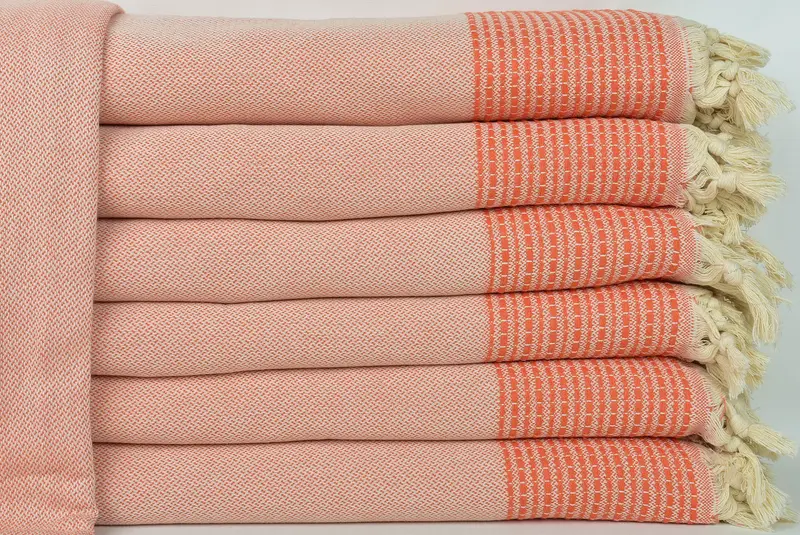 96x92 Cotton Striped Towel, Customized Turkish Blanket, Custom Blanket, Decorative Blanket, Throw Blankets for Couch, Personalized Blanket - 1