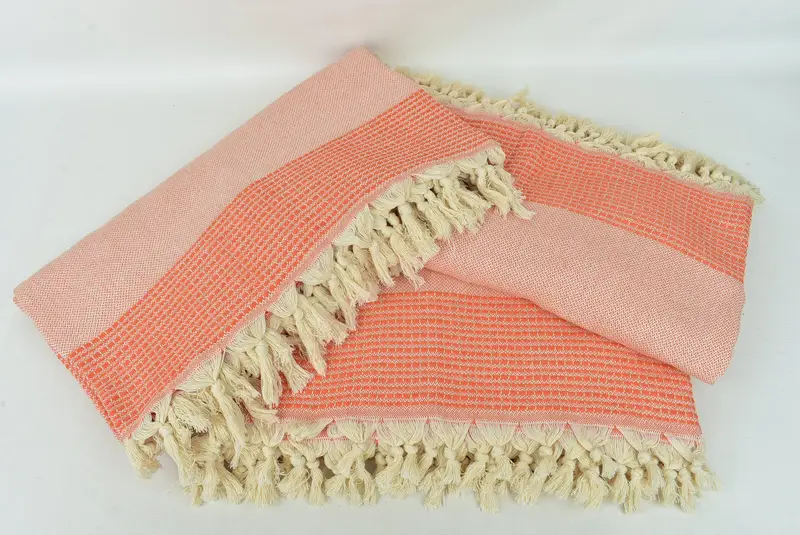 96x92 Cotton Striped Towel, Customized Turkish Blanket, Custom Blanket, Decorative Blanket, Throw Blankets for Couch, Personalized Blanket - 6